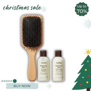 Aveda travel size Rosemary Mint Shampoo, Conditioner and brush set